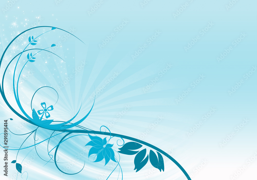 Elegant blue background with swirls and space for your text Elegant blue background with swirls and space for your text
