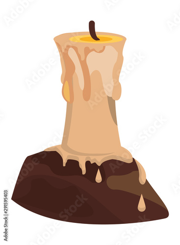 paraffin candle halloween isolated icon