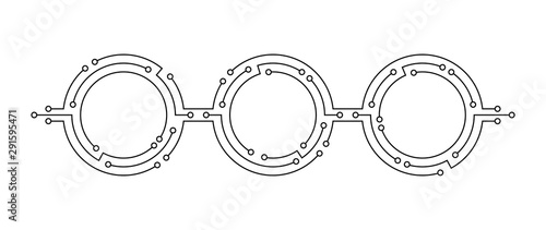 Set of technology round frame photo