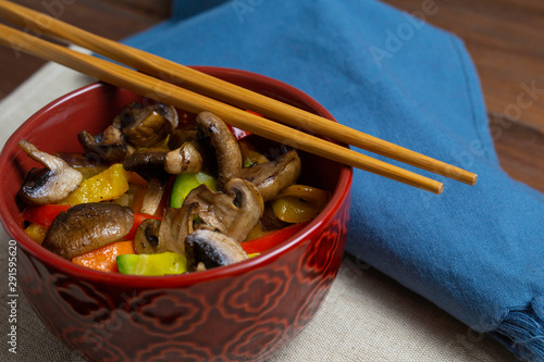 Healthy bowl of sautéed vegetables