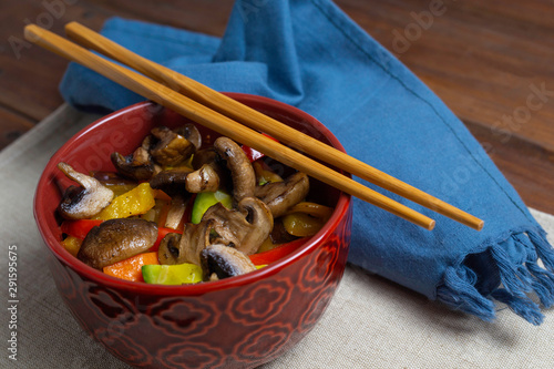 Healthy bowl of sautéed vegetables
