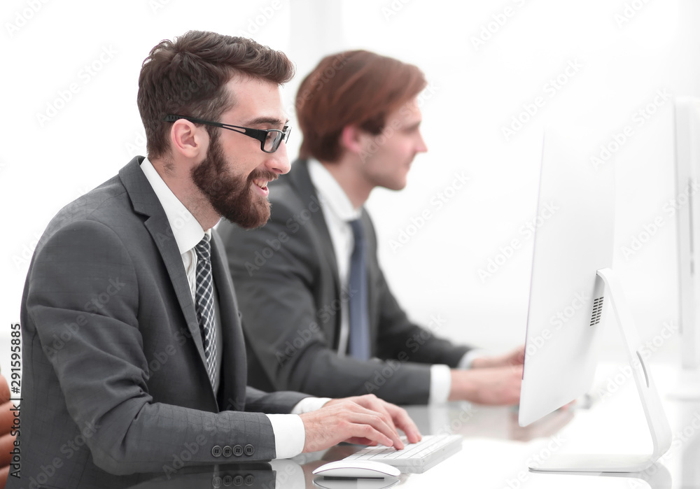 Company employees working in software development Company employees working in software development