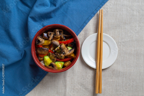 Healthy bowl of sautéed vegetables