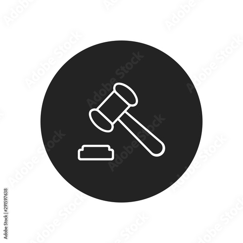 Judge gavel, auction hammer vector icon in modern design style for web site and mobile app
