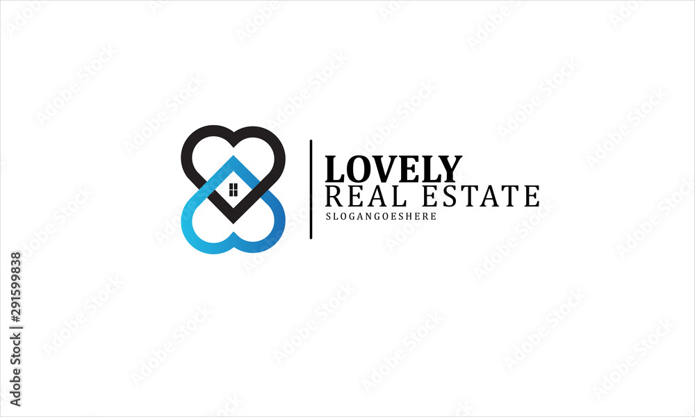 Vectorlogo design elements and emblems related to construction, renovation, care and real estate industry - buildings - house with heart vector illustrasion. Vectorlogo design elements and emblems related to construction, renovation, care and real estate industry - buildings - house with heart vector illustrasion.