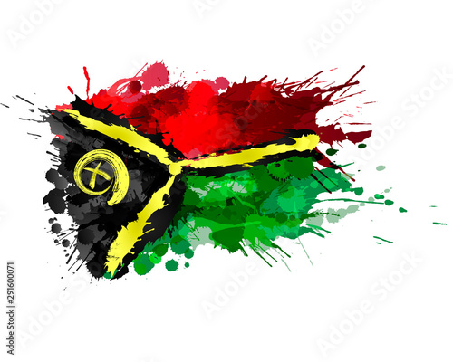 Flag of Vanuatu made of colorful splashes