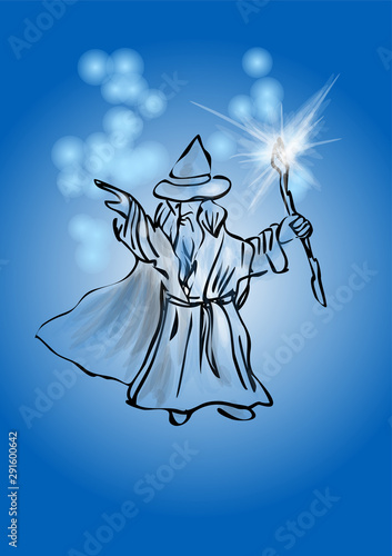 wizard on blue