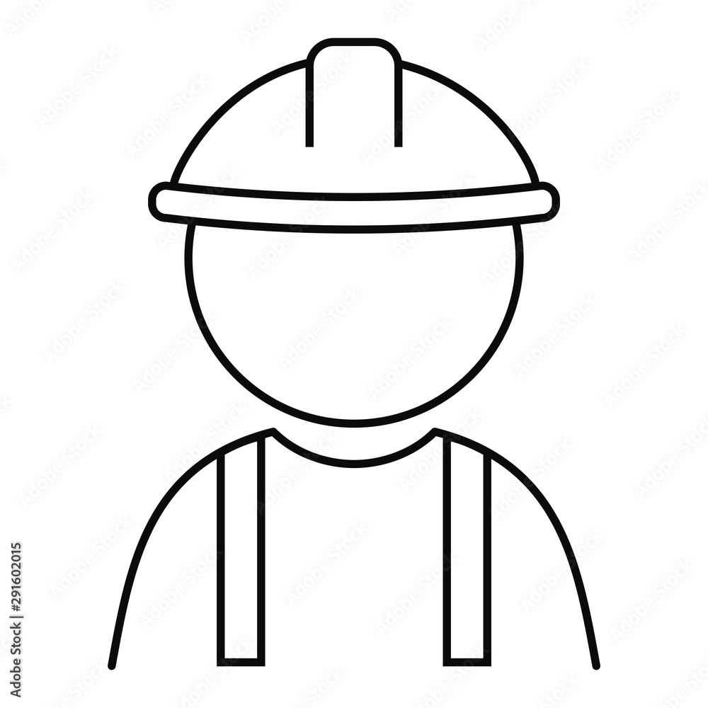 Construction builder with hard hat (helmet) vector illustration. Construction builder with hard hat (helmet) vector illustration.
