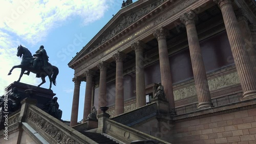Old National Gallery in Berlin. Germany. 4K.