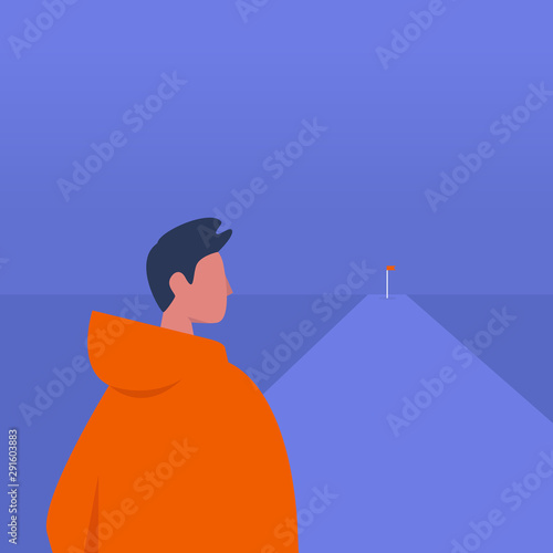 Young male character's silhouette