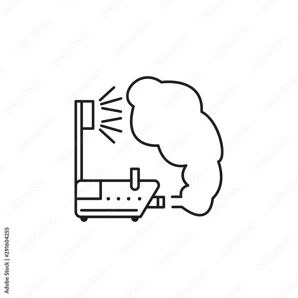 Effect fog machine party smoke icon. Element of party lighting thin line icon Effect fog machine party smoke icon. Element of party lighting thin line icon
