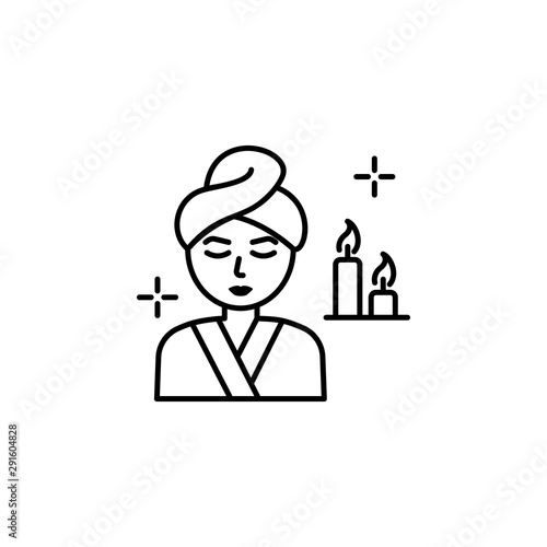 Relax spa candles icon. Element of spa thin line icon