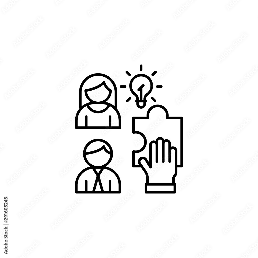 Team puzzle idea icon. Element of spa thin line icon Team puzzle idea icon. Element of spa thin line icon