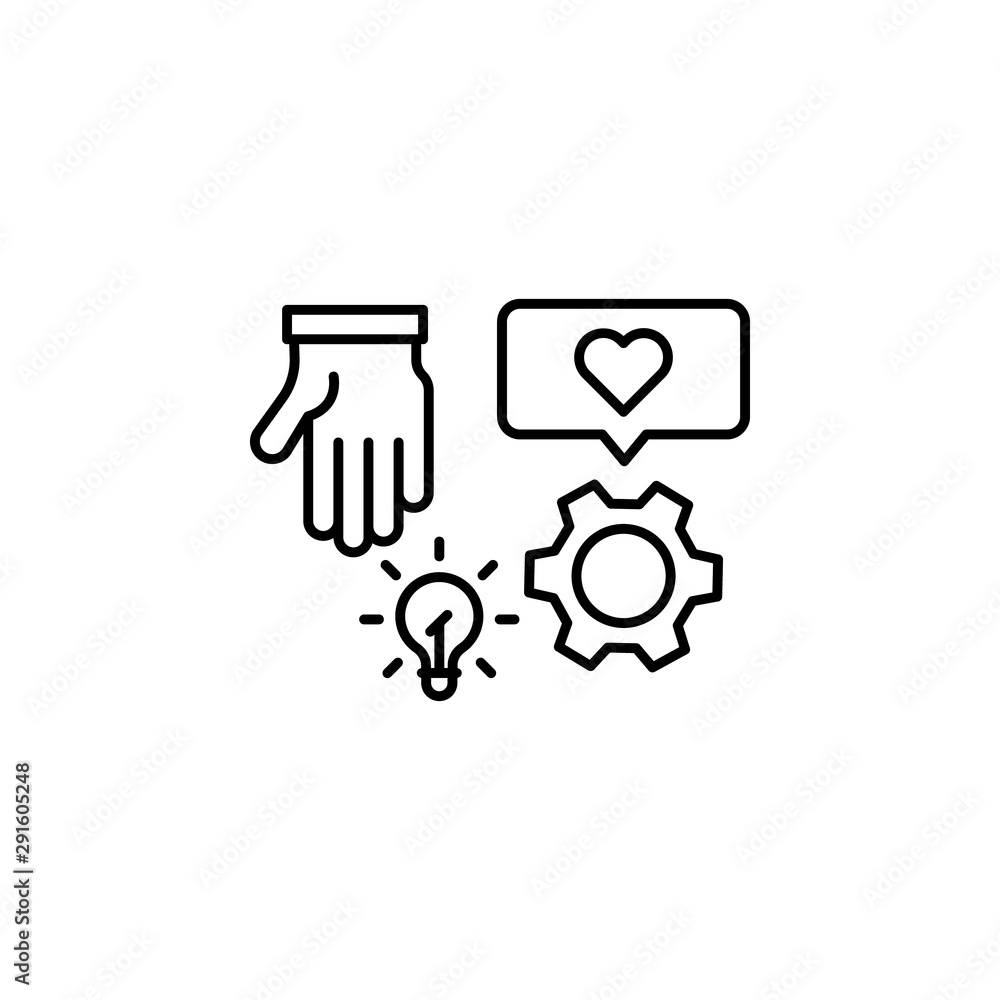 Support teamwork gear icon. Element of spa thin line icon Support teamwork gear icon. Element of spa thin line icon