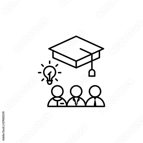 Team graduation success icon. Element of spa thin line icon