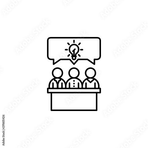 Conference idea teamwork icon. Element of spa thin line icon