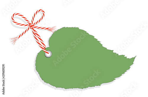 Laub Blatt Silhouette, blanko Schild mit Schleife, Vektor Illustration isoliert auf weißem Hintergrund