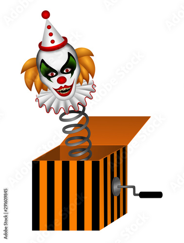 halloween clown in the box vector