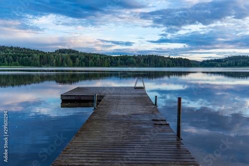 Fields, lakes of finland. Panoramic field landscape. Beautiful nature background. © Андрей шниперсон