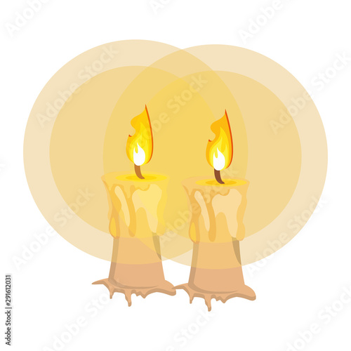 paraffin candle halloween isolated icon