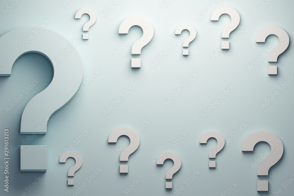 Question marks banner background. 3D Render illustration Question marks banner background. 3D Render illustration