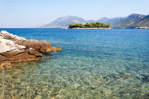 Pebble beach on Peljesac peninsula near Zuljana  Adriatic Sea  Croatia