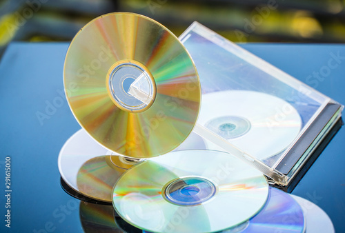CDs on the table