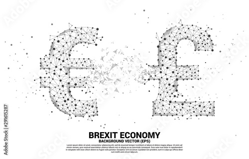 Vector money euro currency icon transform from Pound sterling . Concept for brexit europe and British financial