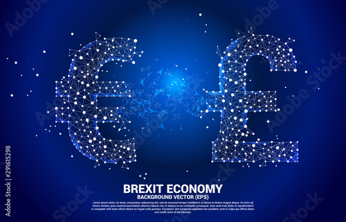 Vector money euro currency icon transform from Pound sterling . Concept for brexit europe and British financial
