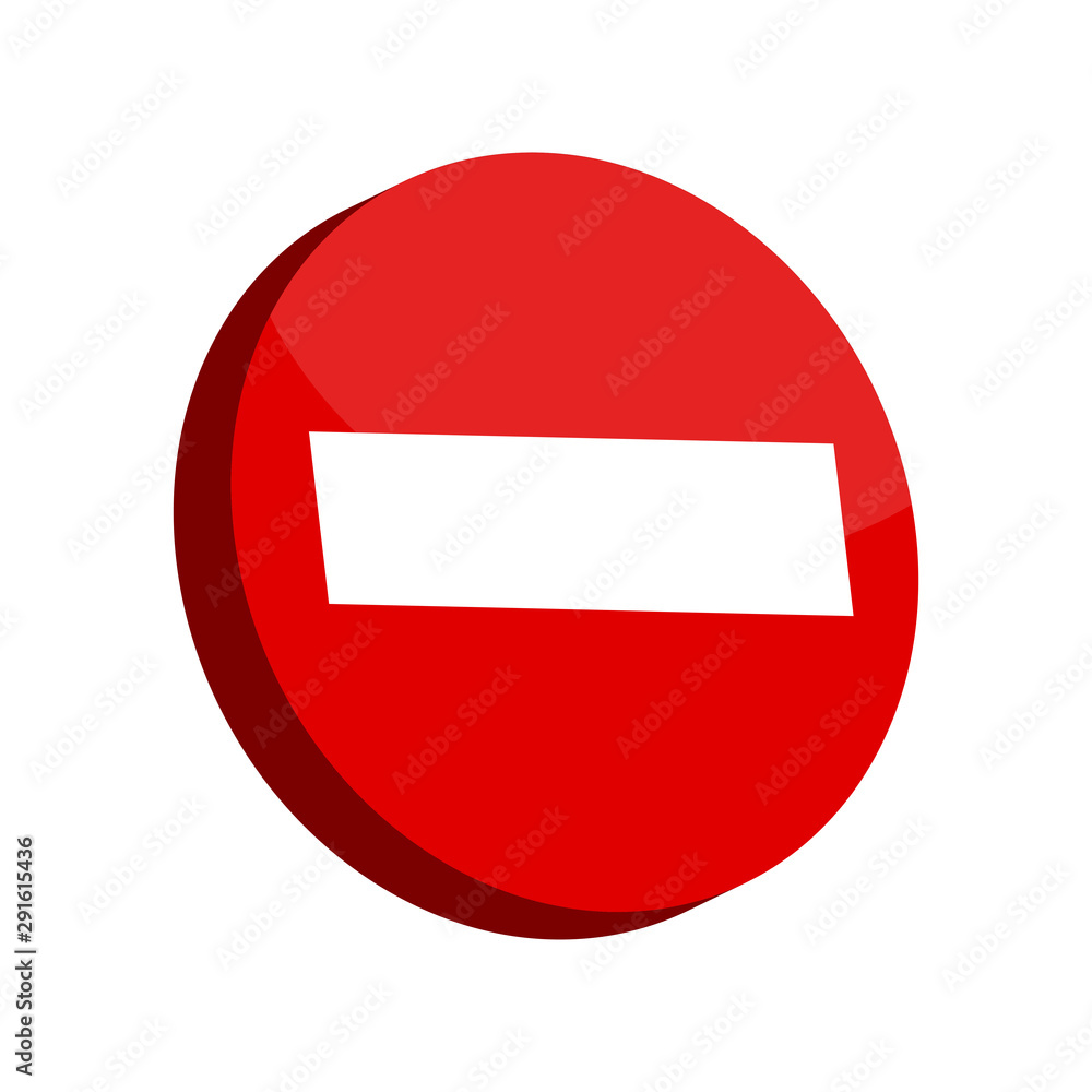Isolated 3D traffic signal. Do not enter sign - Vector Isolated 3D traffic signal. Do not enter sign - Vector