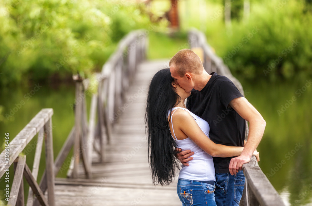 Fototapeta premium Loving young couple in park