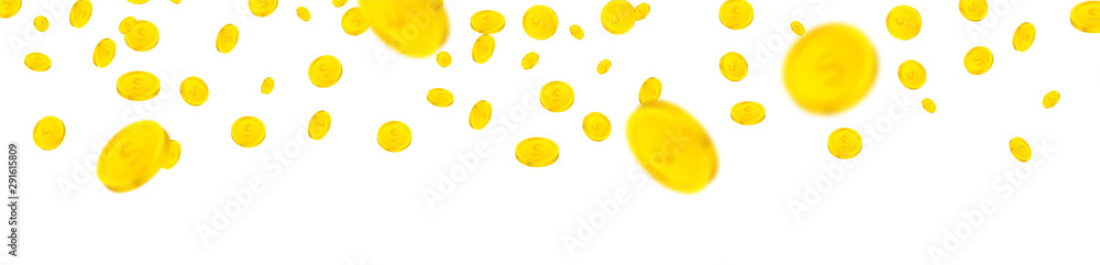 Flying gold coins vector illustration