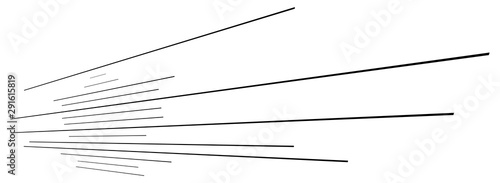 3D Abstract lines. Dynamic straight burst lines in perspective. Radial, radiating stripes. Rapid rays, beams in motion. Action, blast streaks, strips