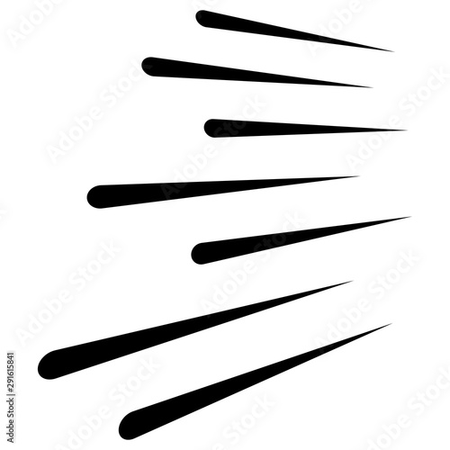 3D Abstract lines. Dynamic straight burst lines in perspective. Radial, radiating stripes. Rapid rays, beams in motion. Action, blast streaks, strips