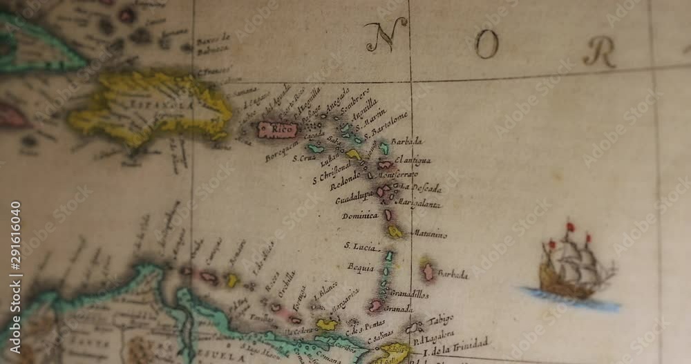 Antique Map Of The Eastern Caribbean Islands Antique Map Of The Eastern Caribbean Islands