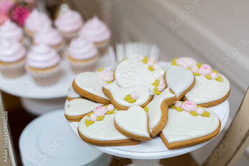 Wallpaper Mural Gingerbread cookies and cookies on the festive table with sweets. Stylish pastries as a decoration for the holidays. Sweet bar Torontodigital.ca