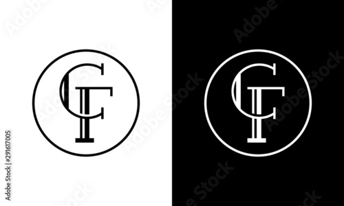 Creative modern elegant trendy unique artistic CF initial based letter icon logo, CF letter vector logo, CF Letter Logo Design with round shape,  logotype of letter C and F,  C & F Letter logo