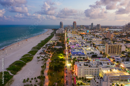 High Miami Beach aerial photo beautiful lights © Felix Mizioznikov