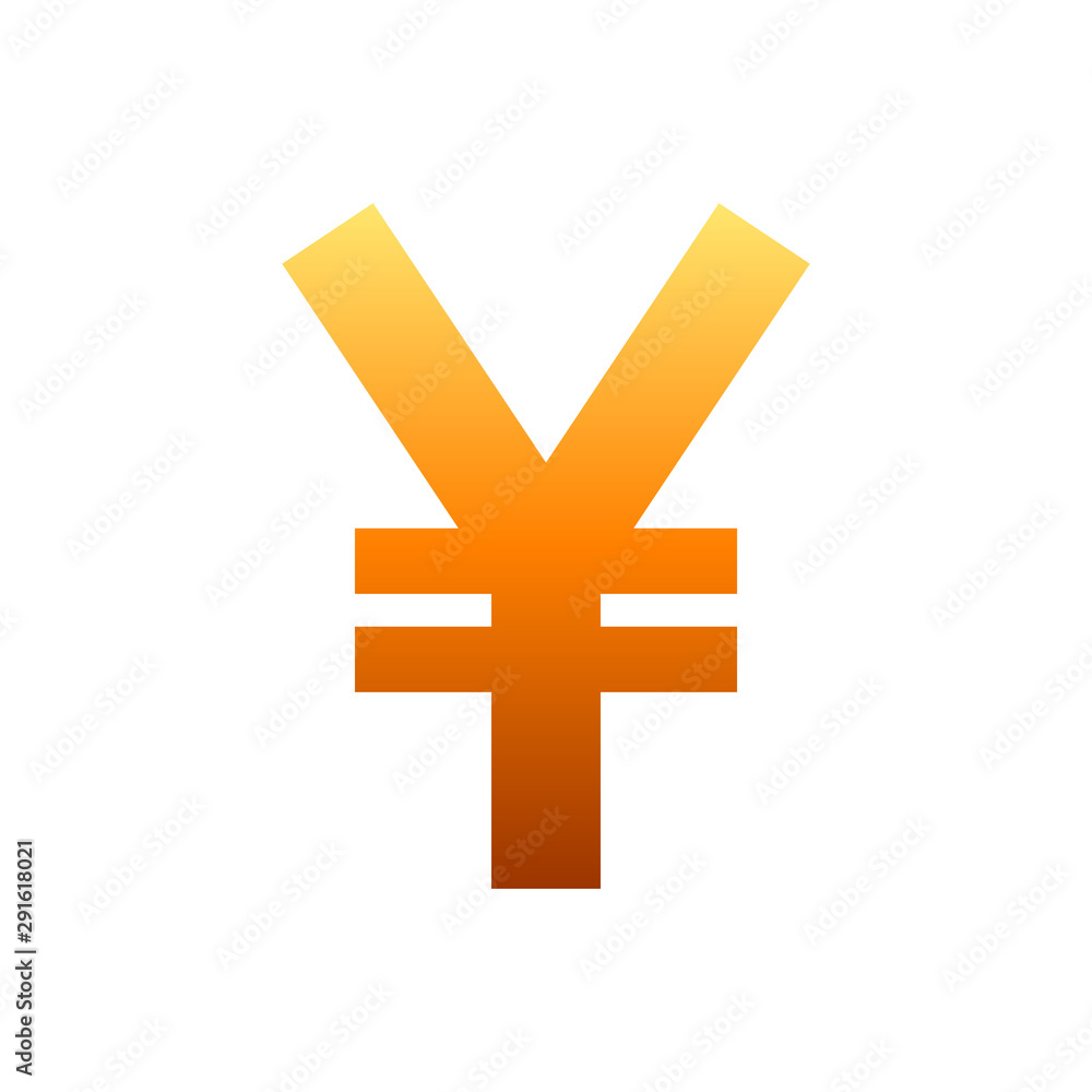 Yuan and Yen currency sign symbol - orange simple gradient, isolated - vector Yuan and Yen currency sign symbol - orange simple gradient, isolated - vector