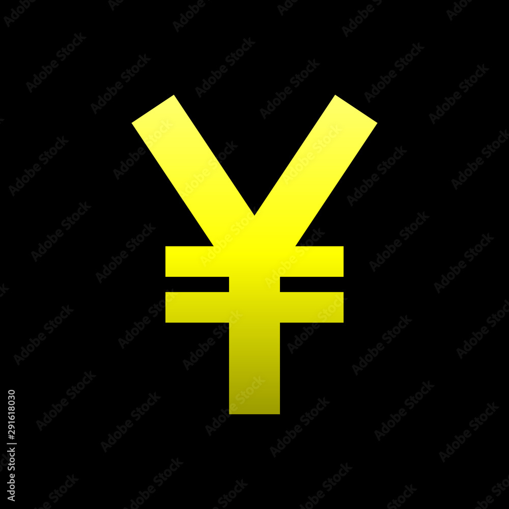 Yuan and Yen currency sign symbol - yellow simple gradient, isolated - vector Yuan and Yen currency sign symbol - yellow simple gradient, isolated - vector