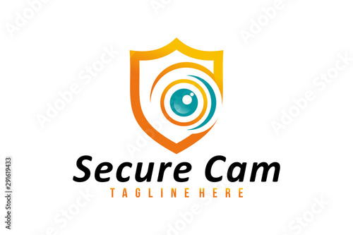 secure cam logo icon vector isolated