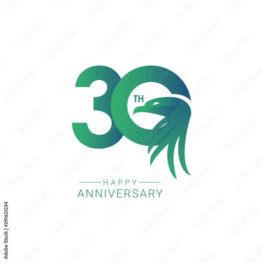30 th Anniversary Bird Model Vector Template Design Illustration