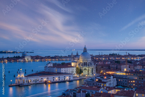 Beautiful views of Santa Maria della Salute and the Venetian lagoon in Venice  Italy