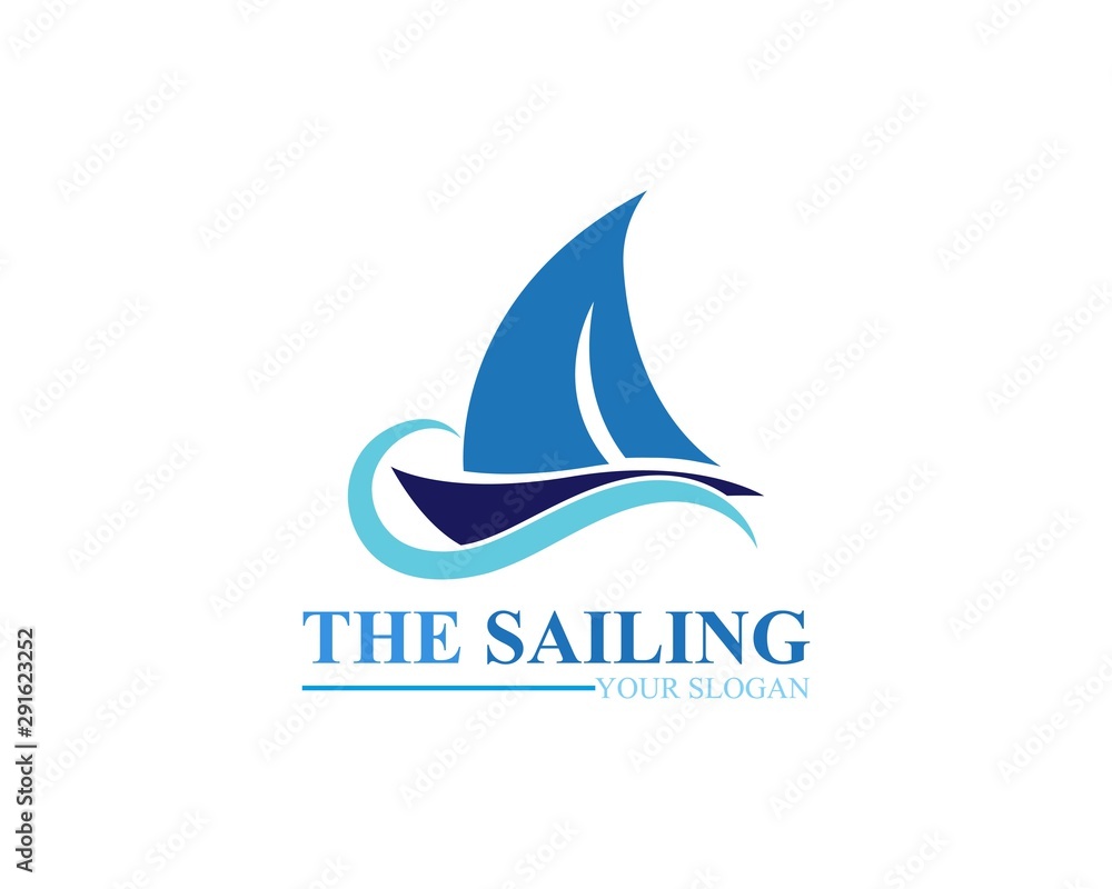 Sailing ship boat vector logo icon template design Sailing ship boat vector logo icon template design