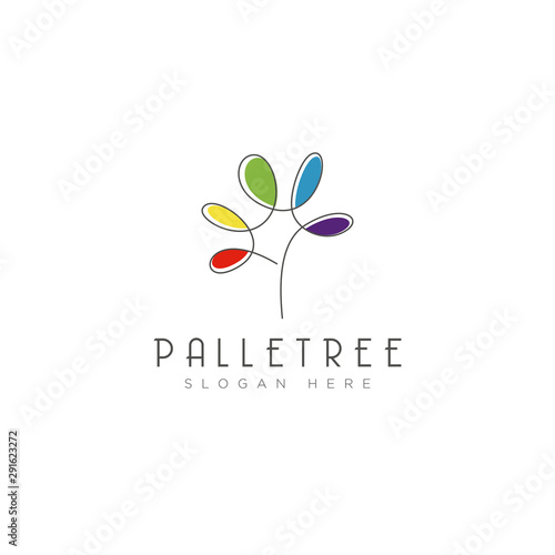 logo palletree, full colour line tree pallet vector