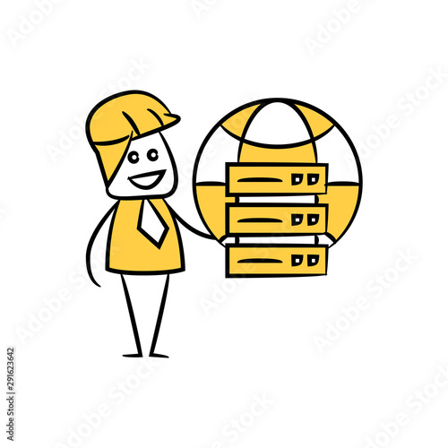 engineer and server yellow stick figure theme