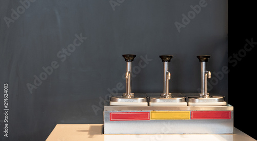 Ketchup, Mustard, Mayo and Chilli Sauce Pumps station