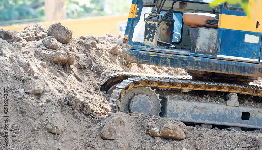 Fototapeta premium closeup working excavator