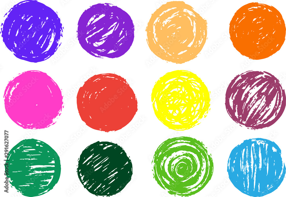 Colorful Circle painted with a Japanese brush set Colorful Circle painted with a Japanese brush set