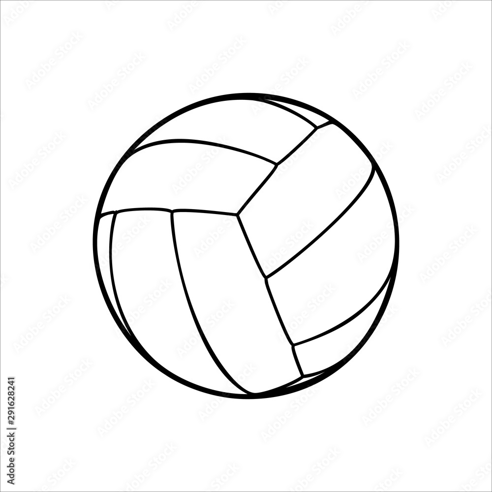 Volleyball line symbol icon isolated on white BG Volleyball line symbol icon isolated on white BG